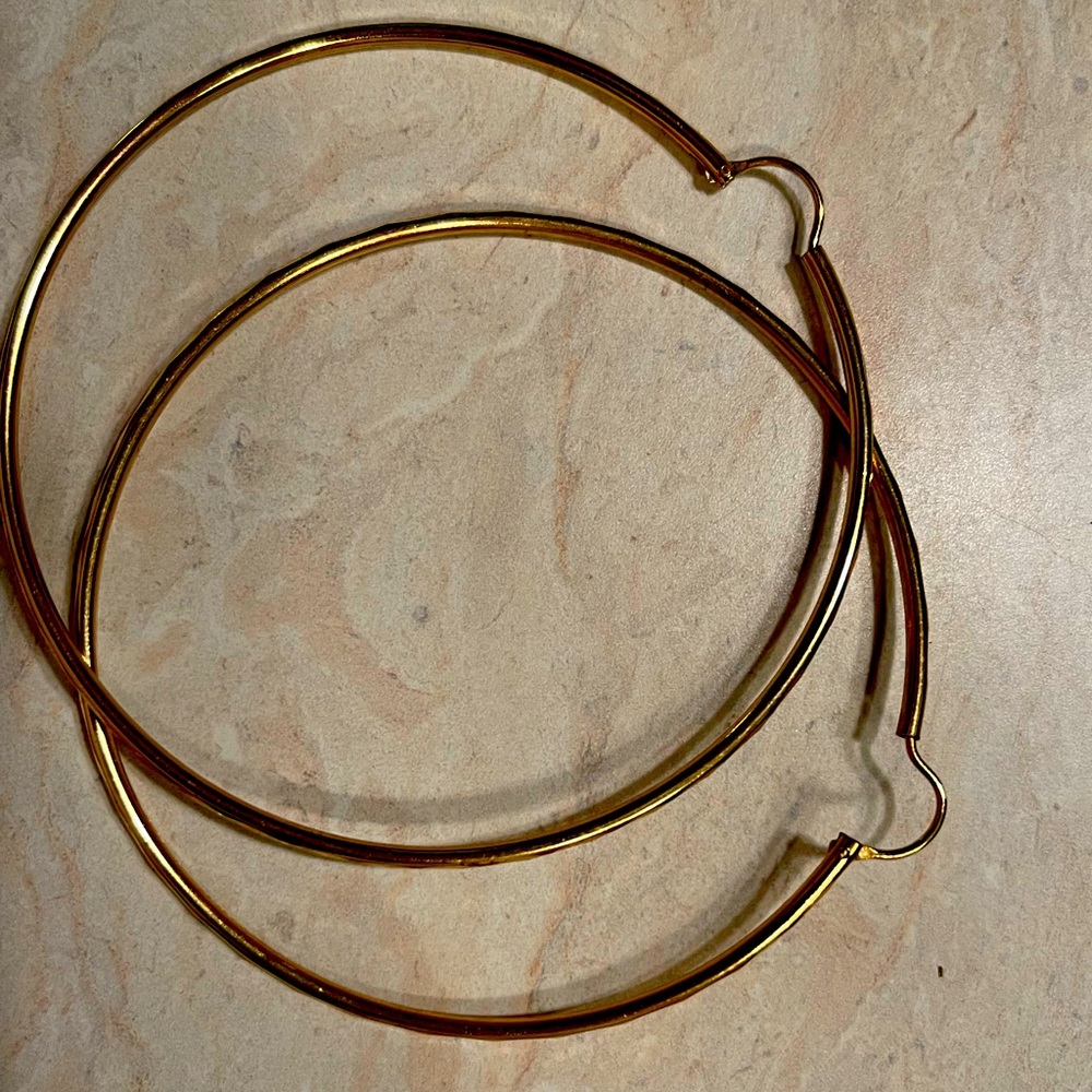 Oversized gold hoop earrings